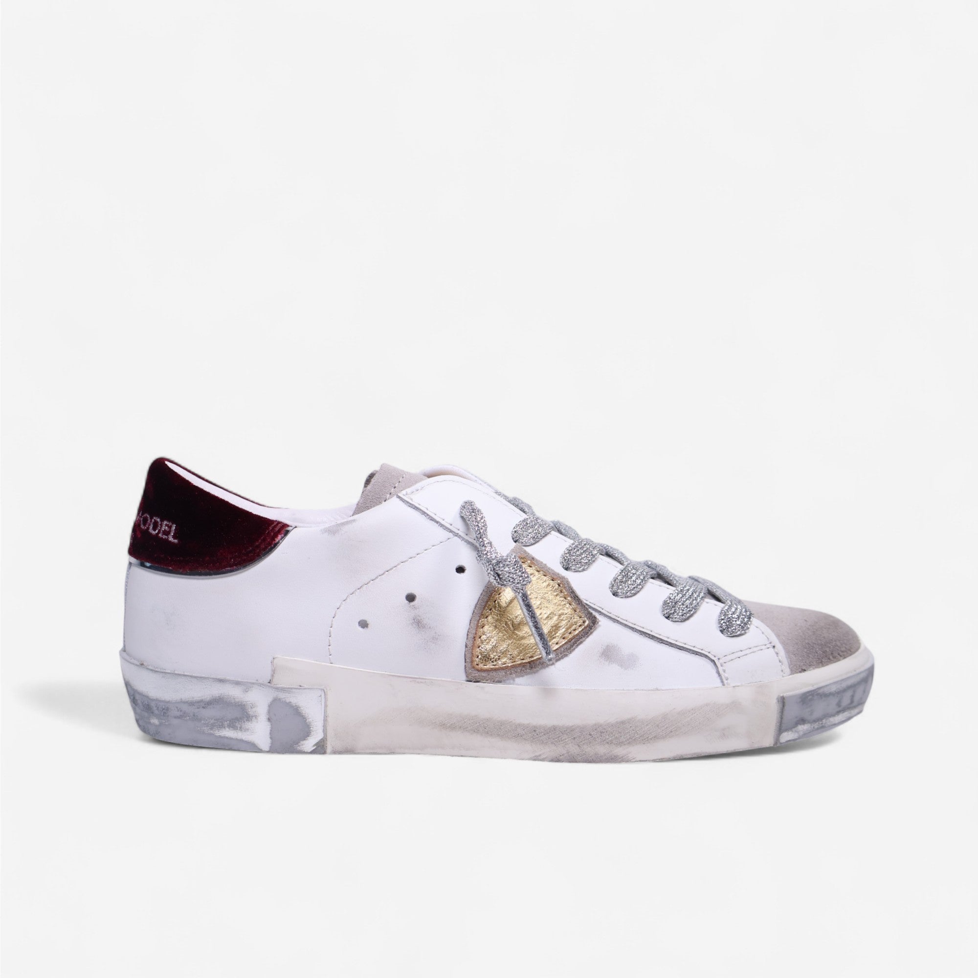 Philippe Model Velour Burdeos sneaker