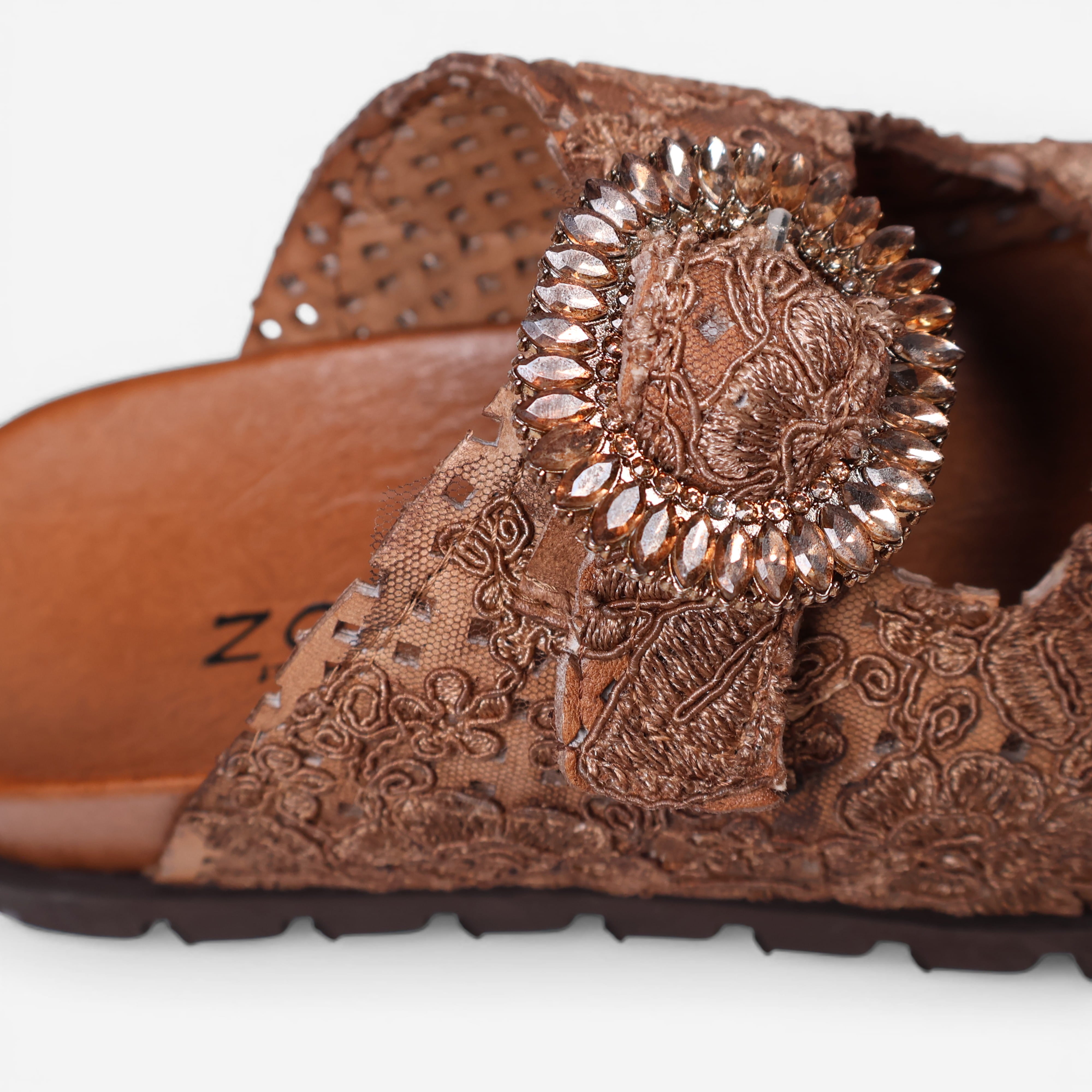 Sandalia Zoe Sun Macrame Cuoio