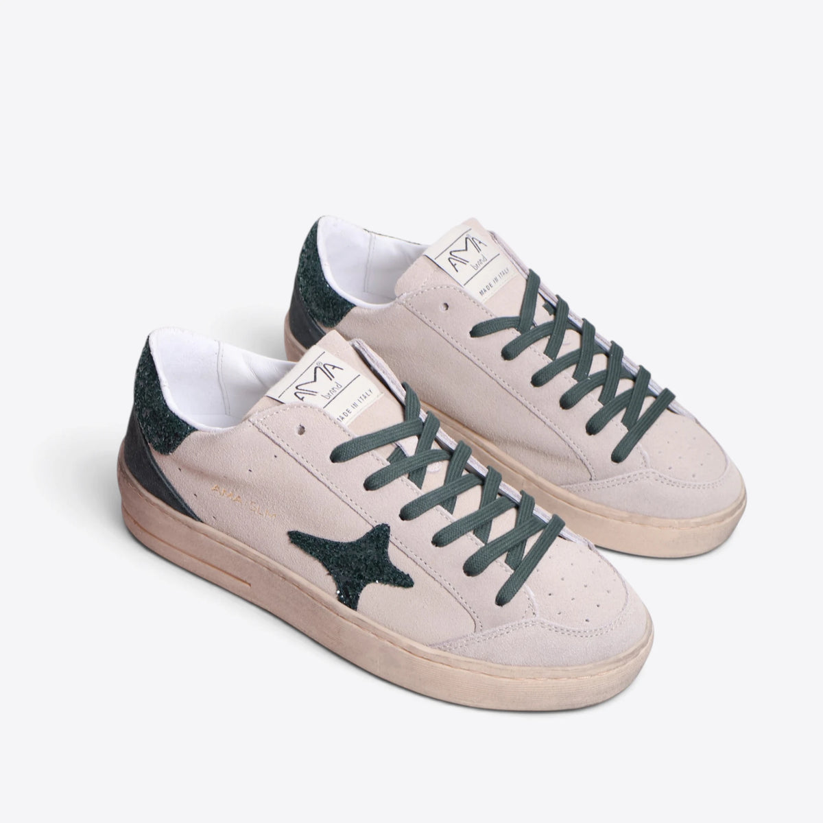 Sneaker Ama Brand gris piedra y verde