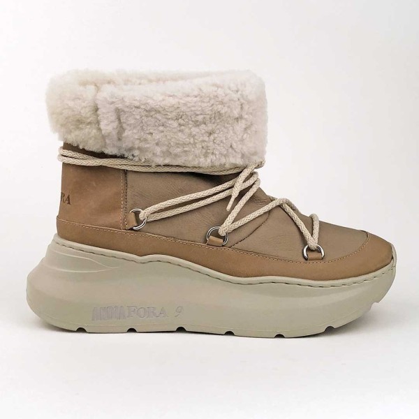 Andia Fora Ice Polar beige ankle boots