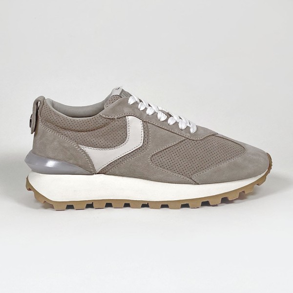 Sneaker Voile Blanche Hombre Qwark taupe