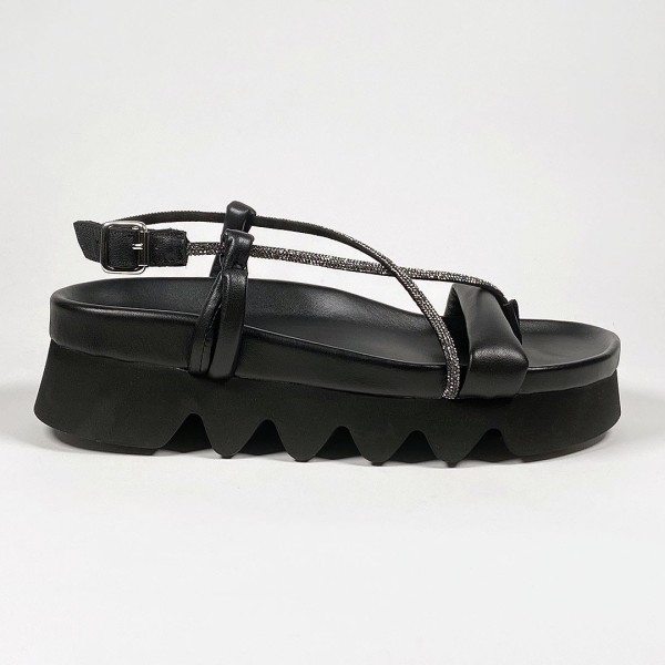 Patrizia Bonfanti Yasu Pietra black sandals