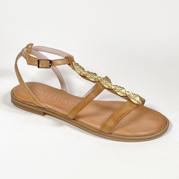 Greek Caryatis camel leaf sandals
