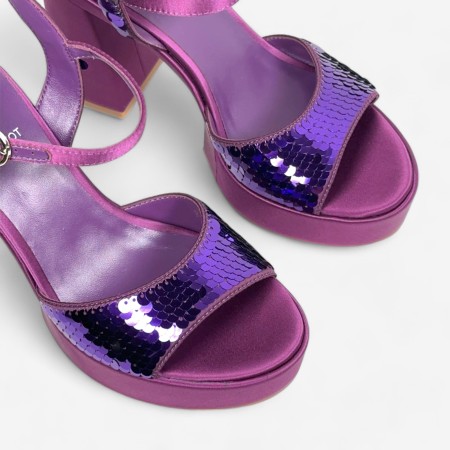 Jeannot purple sequins heel