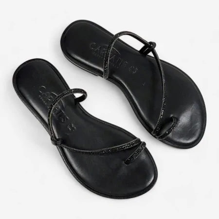 Caryatis Black Glitter Sandal