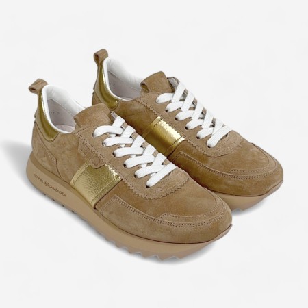 Kennel & Schmenger tonic brown and gold sneaker
