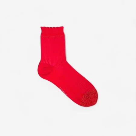 Red Brilli Canalé Socks