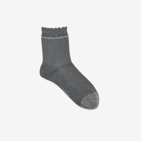 Anthracite Brilli Canalé Socks