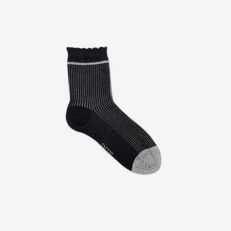 Black Brilli Canalé Socks