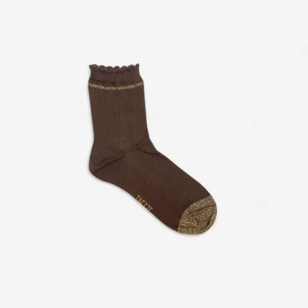 Brown Brilli Canalé Socks