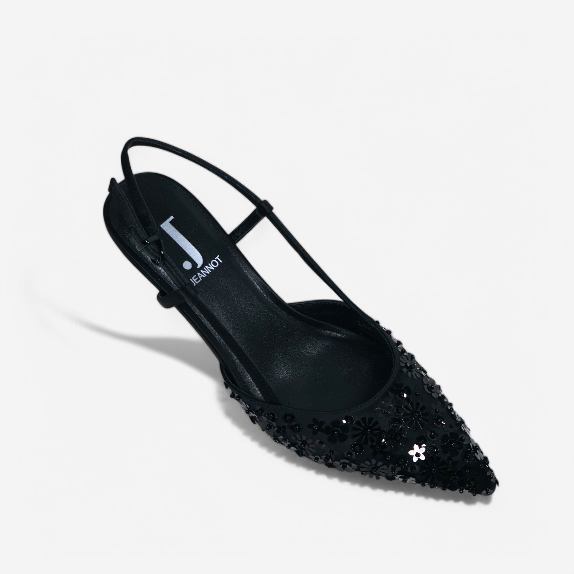 Sandalia Jeannot Raso Black Lentejuelas