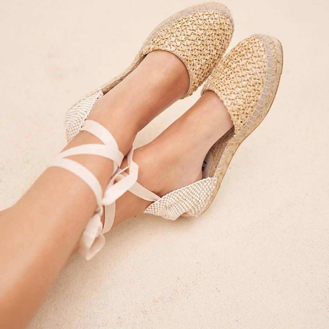 Manebi flat espadrilles die-cut raffia