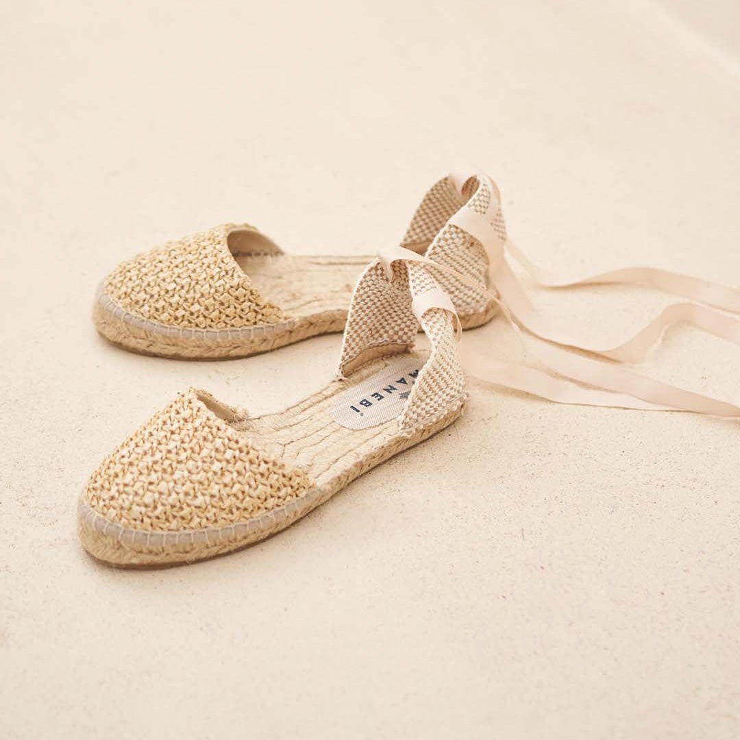 Manebi flat espadrilles die-cut raffia