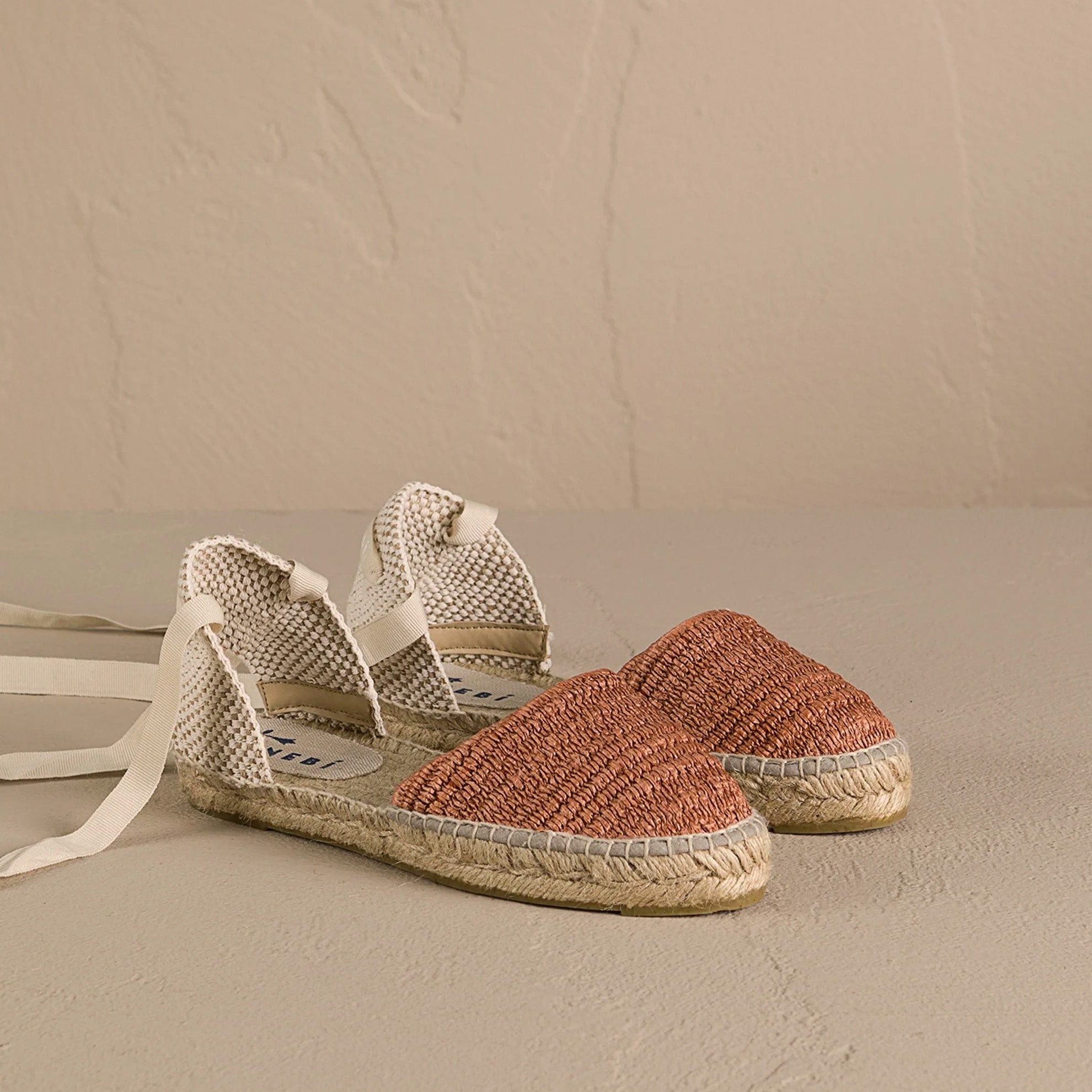 Manebi flat Valencian espadrilles rusty orange