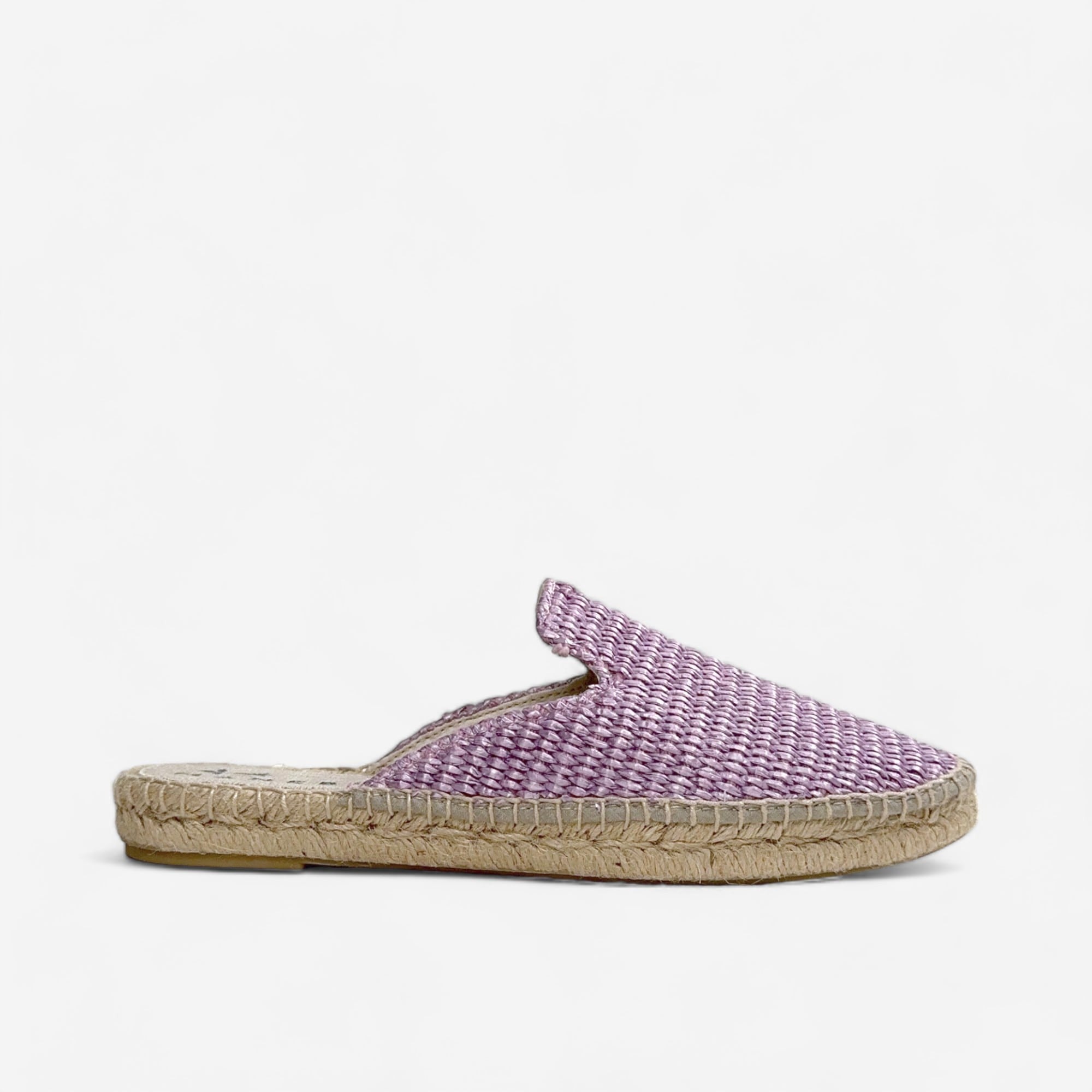 Manebi mule lilac raffia