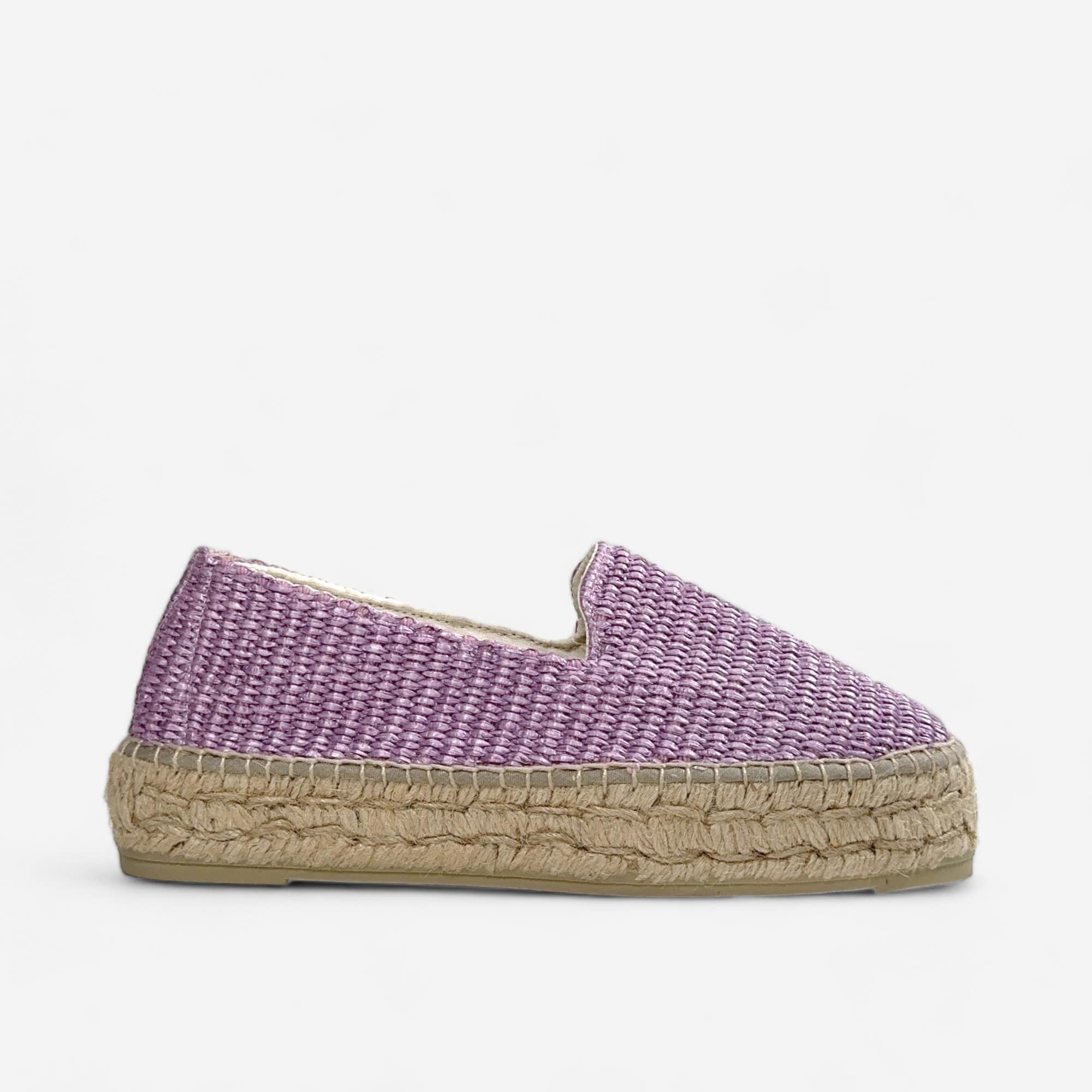 Manebi lilac raffia double sole espadrilles