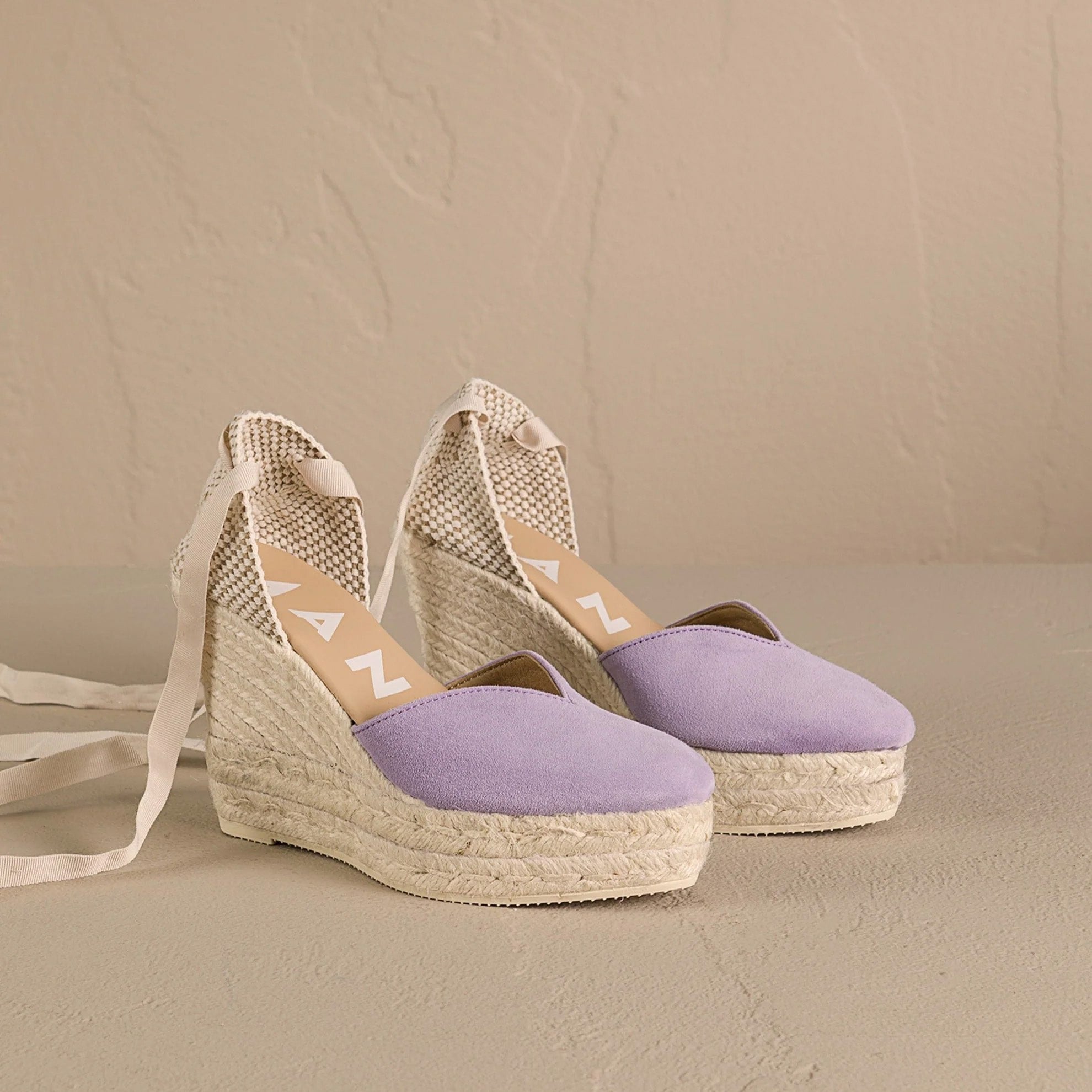 Manebi lilac wedge espadrilles