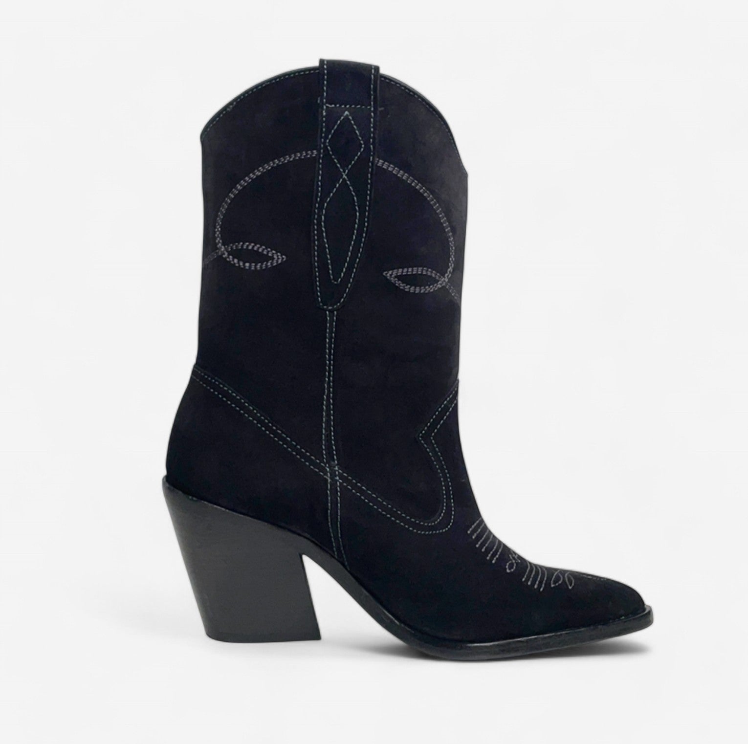 Catarina Martins black cowboy boots