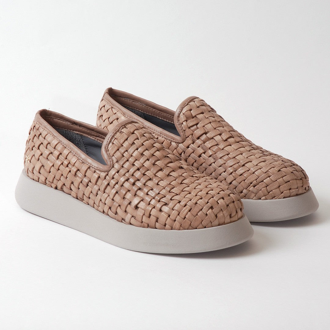 Patrizia Bonfanti beige braided moccasin