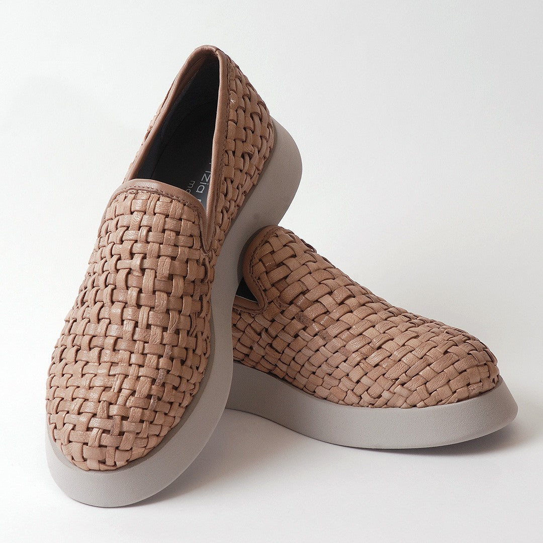 Patrizia Bonfanti beige braided moccasin