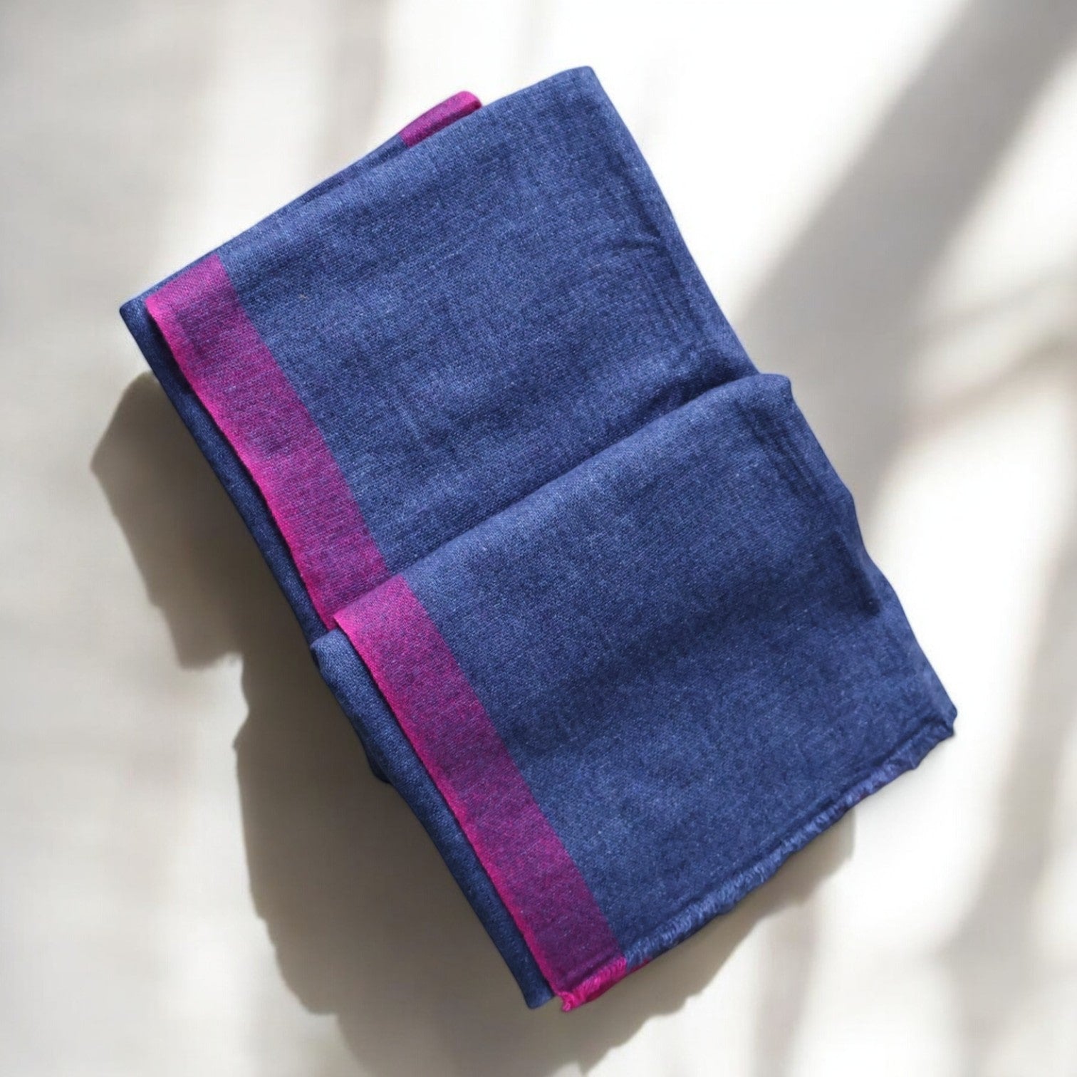 Pashmina Cashmere azul y rosa