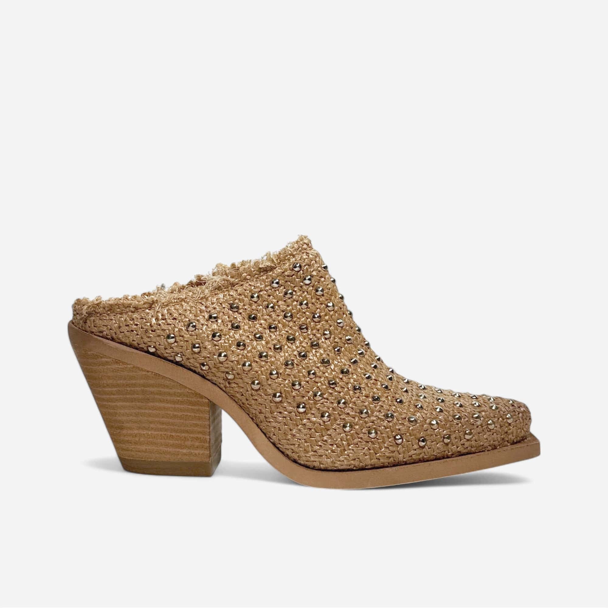 Zoe clogs Cayo raffia camel