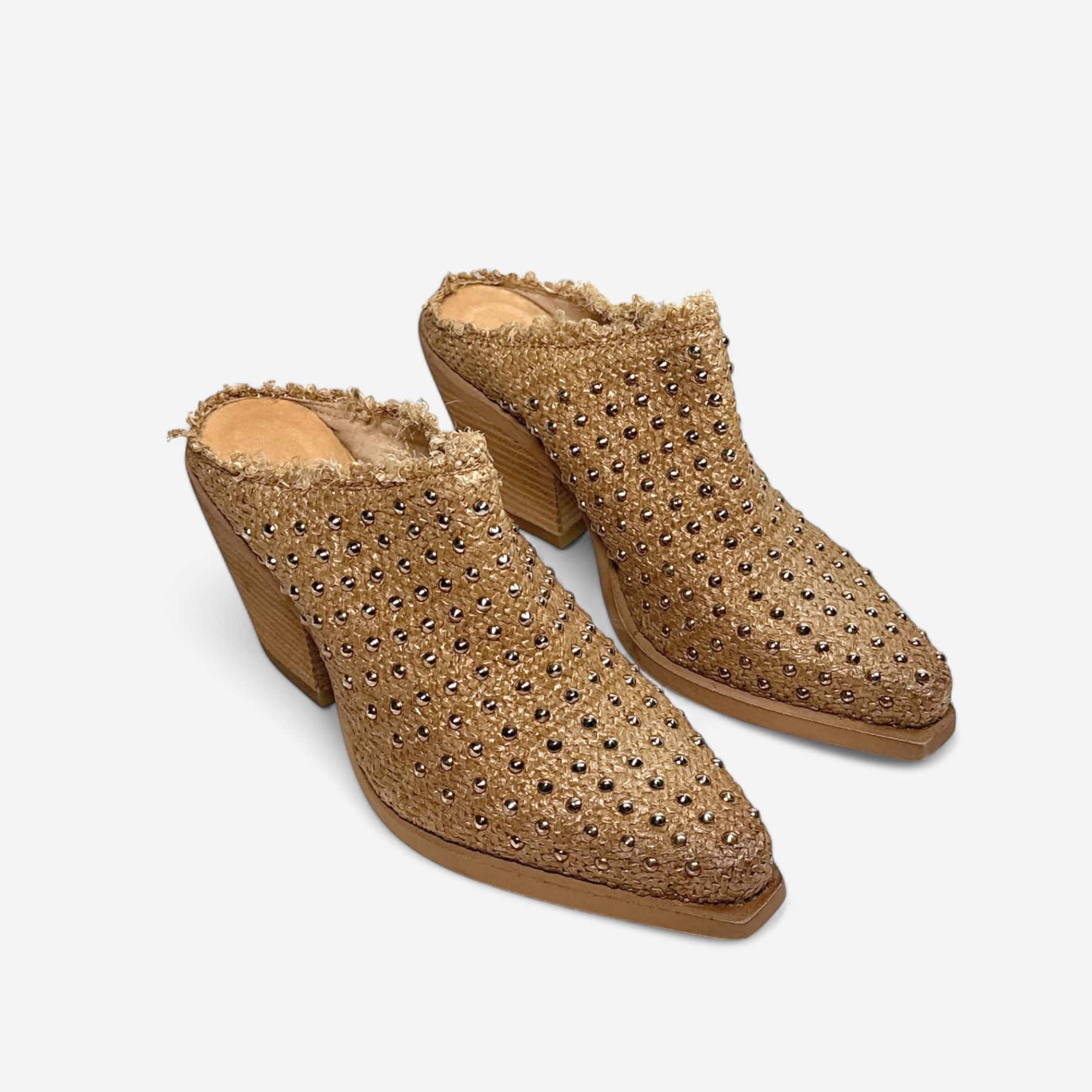 Zoe clogs Cayo raffia camel