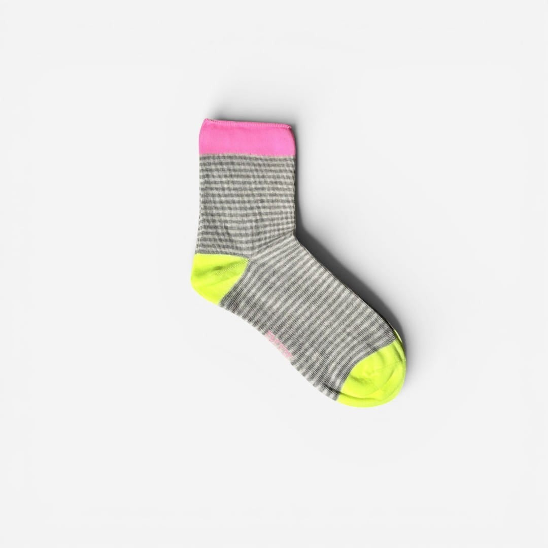 Calcetines Tretze Gris y Rosa/Amarillo fluor