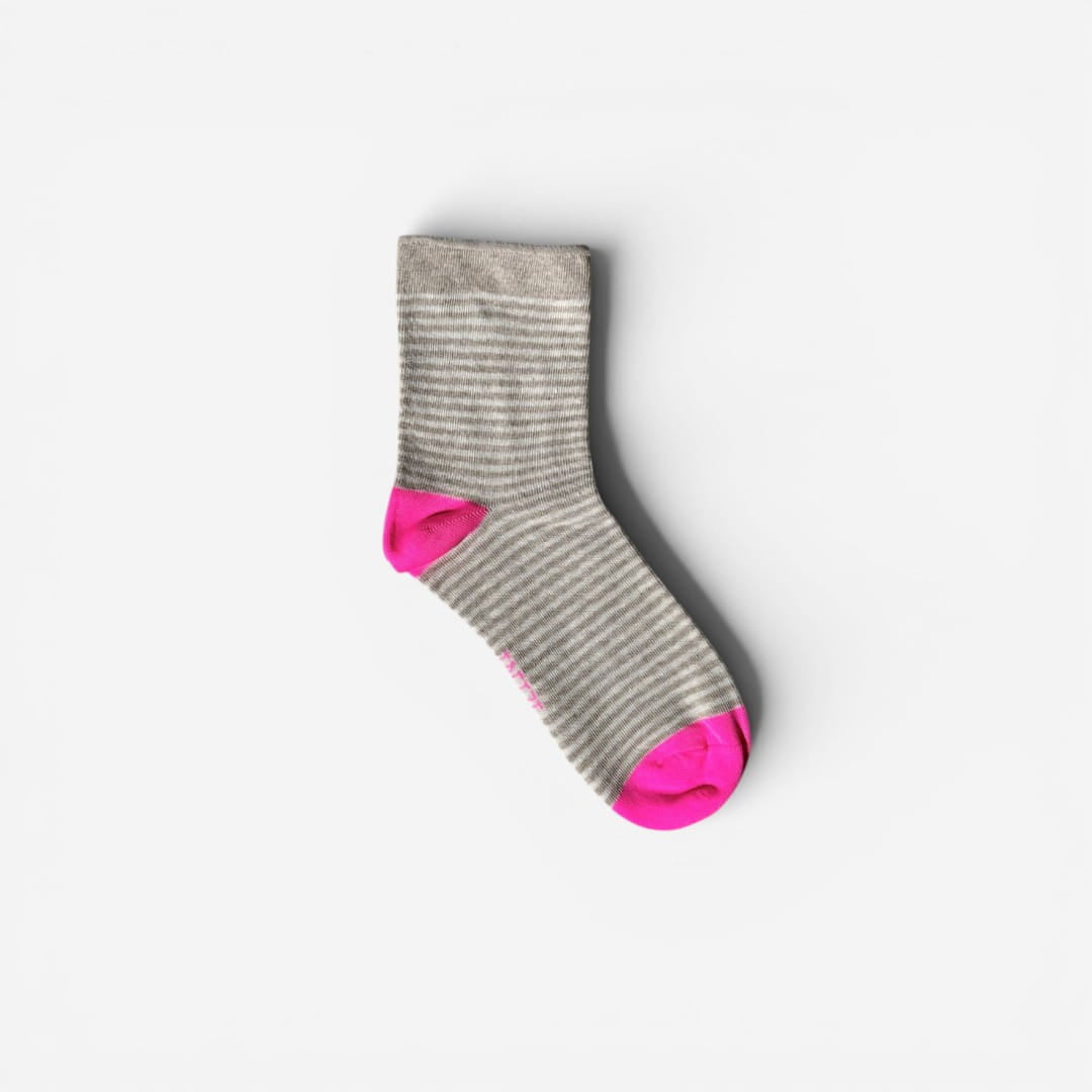 Calcetines Tretze beige y fluor rosa