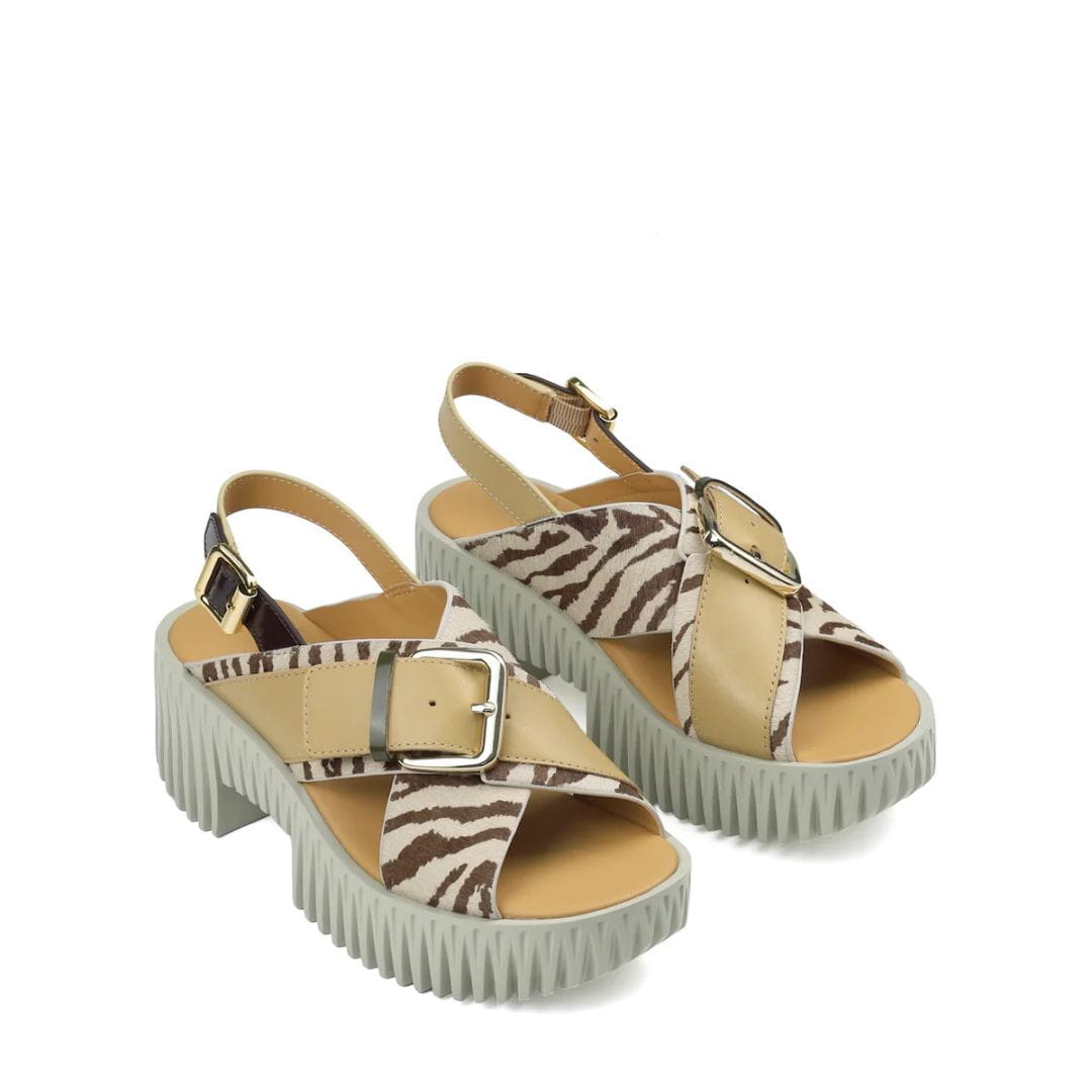 Sandalia 4CCCCEES Plia Juno Zebra Mix