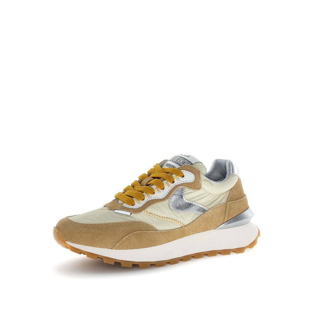 Sneaker Voile Blanche Qwark Beige y Plata