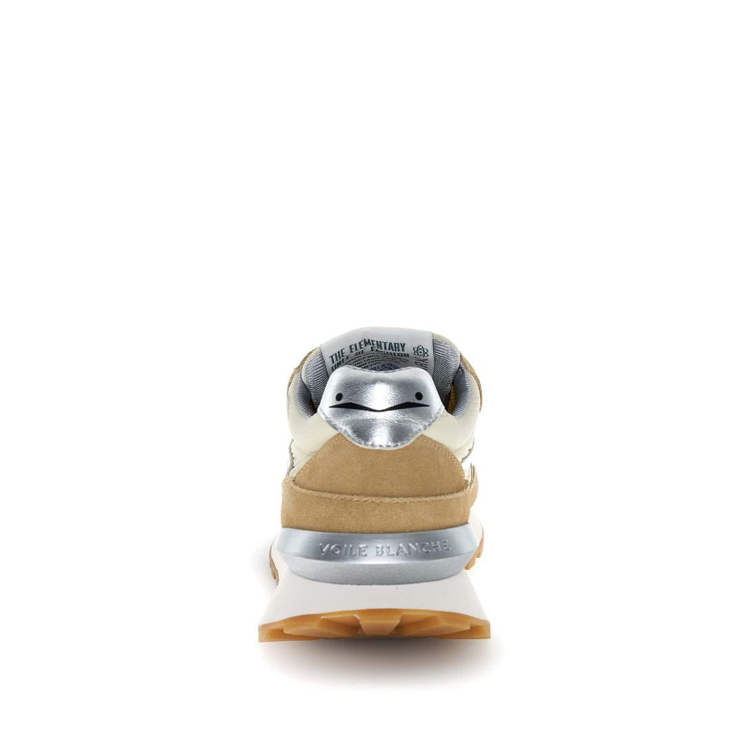 Sneaker Voile Blanche Qwark Beige y Plata