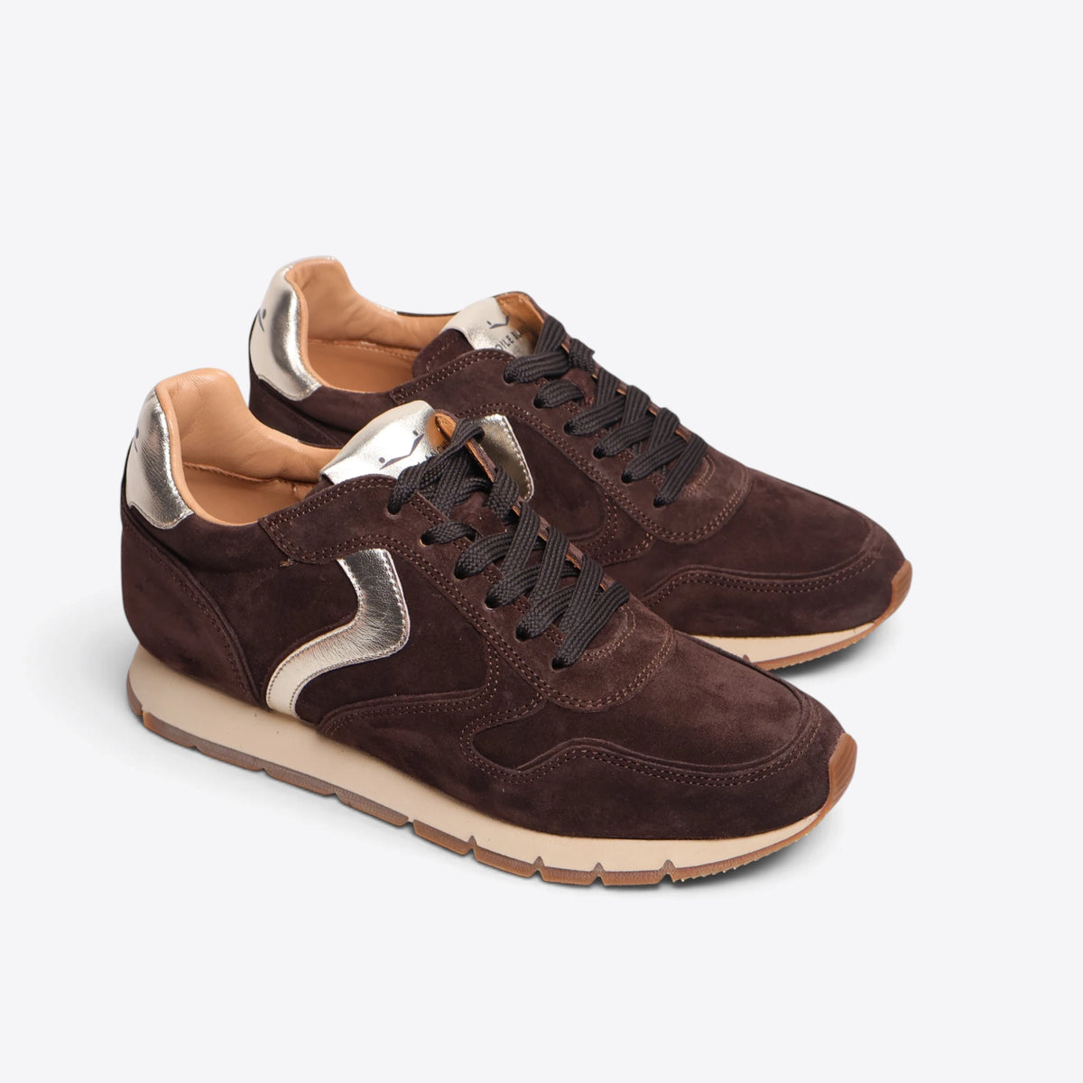 Voile Blanche Julia Dark Brown-Platinum sneaker